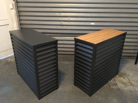 Black and Teak Heat Pump Covers Auckland