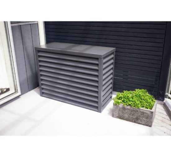 Black Aluminium Heat Pump Cover