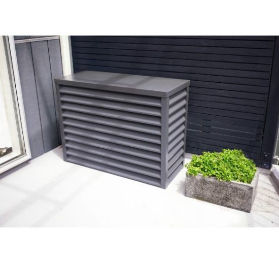 Black Aluminium Heat Pump Cover